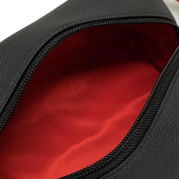 Auth CHRISTIAN LOUBOUTIN 1205142 Black Red Leather Clutch Bag - Picture 10 of 16